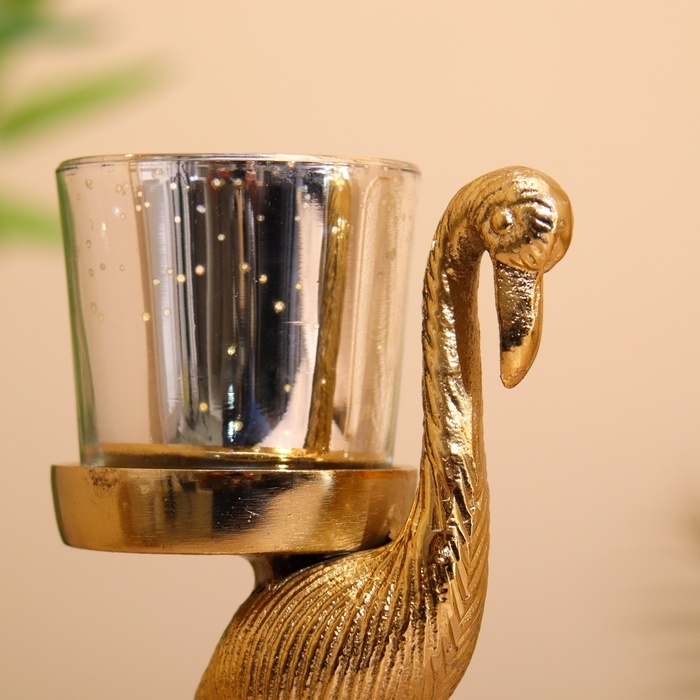 Подсвечник Подсвечник "Фламинго" алюминий 10х12х19 см