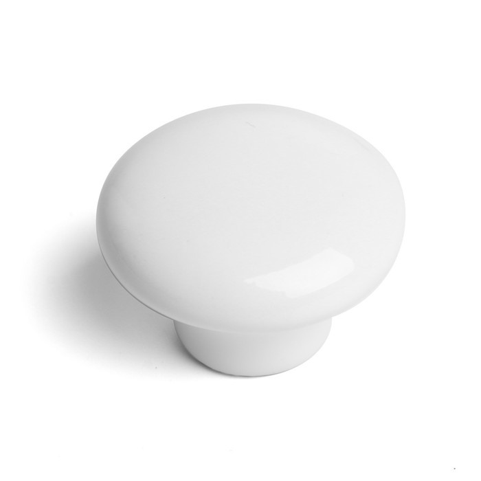 Ручка-кнопка Ceramics 002, керамическая, белая Ручка-кнопка Ceramics 002, керамическая, белая