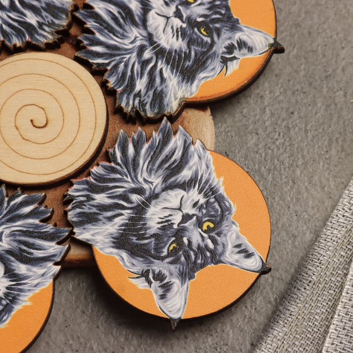 Подставка под горячее Подставка под горячее "Мейн-кун", D=12, можжевельник