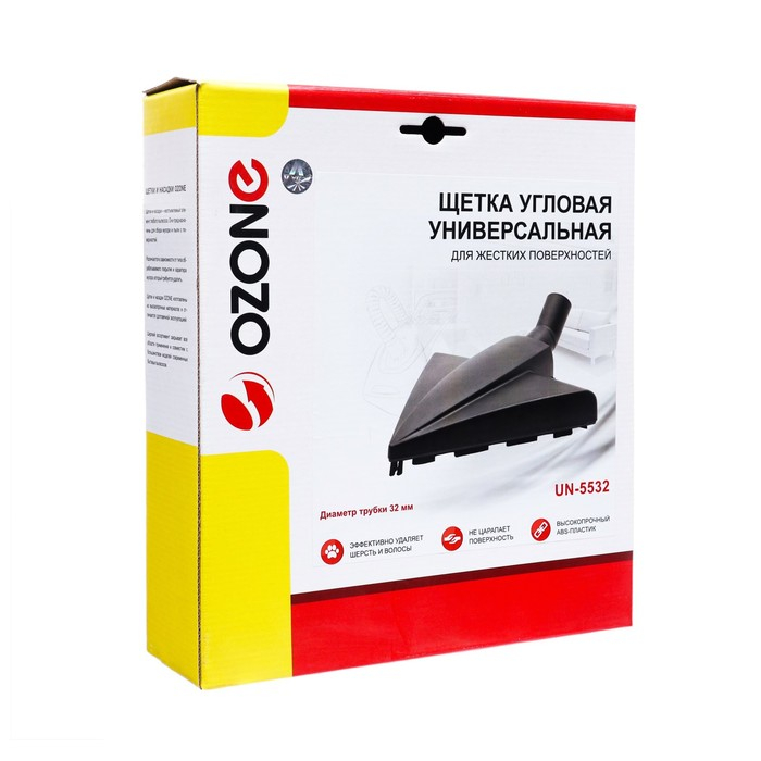 Щетка для пылесоса угловая Ozone для жестких поверхностей, под трубку 32 мм UN-5532 Щетка для пылесоса угловая Ozone для жестких поверхностей, под трубку 32 мм UN-5532