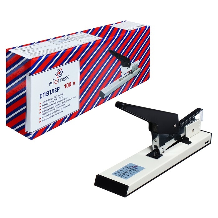 Степлер МОЩНЫЙ 100 листов, Attomex, скобы 23/6-23/13, серый Степлер МОЩНЫЙ 100 листов, Attomex, скобы 23/6-23/13, серый