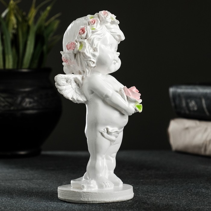 Фигура  Фигура "Ангелочек с розочкой" 15х7,5х7,5см