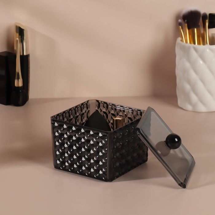 Органайзер для хранения &laquo;Black Secret&raquo;, с крышкой, 9,5 &times; 9,5 &times; 7 см, цвет чёрный