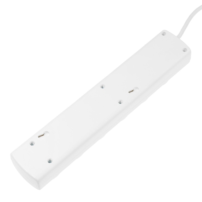 Сетевой фильтр Luazon Lighting, 5 розеток, 3 м, 3500 Вт, 3х1 мм2, 16 A, 220 В, c предохранителем, белый