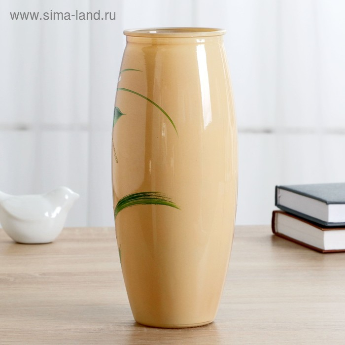 Ваза Ваза "Лилия" роспись на крашеном стекле, d-7см 10х23 см