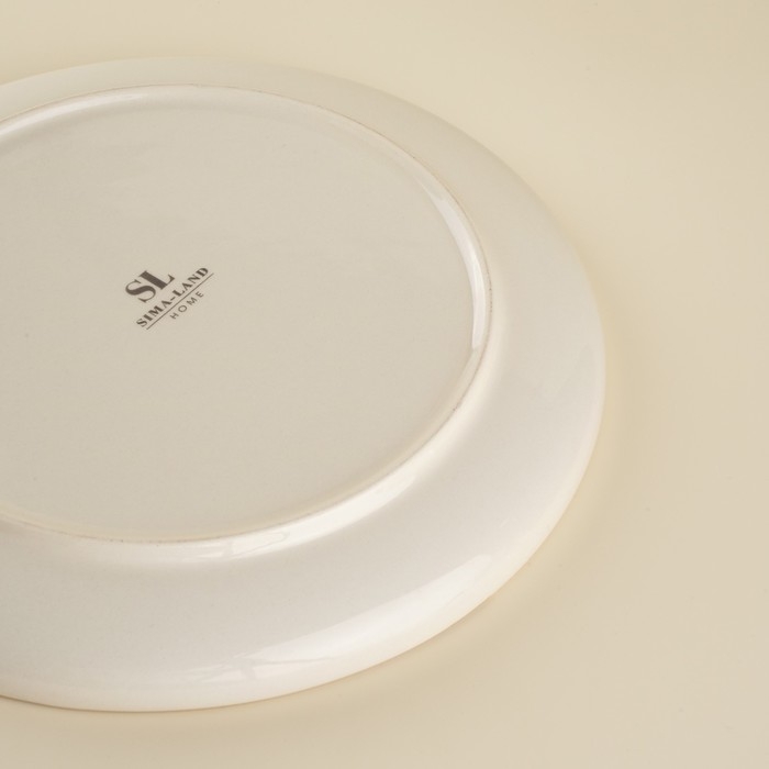 Набор тарелок фарфоровых SL Home «Леггеро», d=25,5 см, цвет бежевый Набор тарелок фарфоровых SL Home «Леггеро», d=25,5 см, цвет бежевый