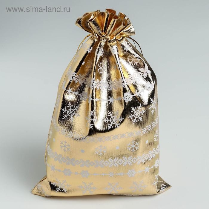 Мешочек подарочный парча «Узоры», 20 х 30 см +/- 1.5 см, Новый год Мешочек подарочный парча «Узоры», 20 х 30 см +/- 1.5 см, Новый год