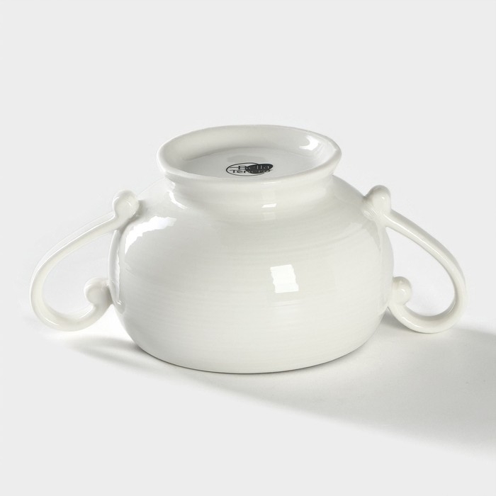 Сахарница фарфоровая на бамбуковой подставке BellaTenero, 500 мл, цвет белый Сахарница фарфоровая на бамбуковой подставке BellaTenero, 500 мл, цвет белый