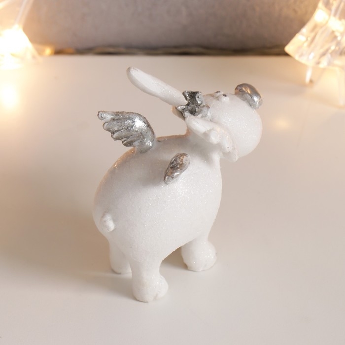 Сувенир полистоун Сувенир полистоун "Белоснежный лосик с крыльями, в короне" МИКС 7,5х7х4,5 см