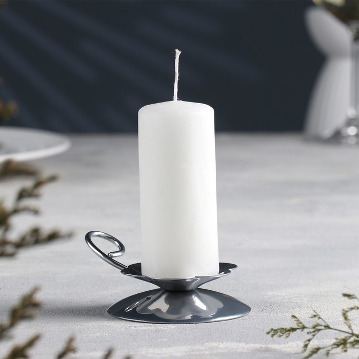 Подсвечник Подсвечник "Цветок Н" металл на одну свечу, 9х3,5 см, хром