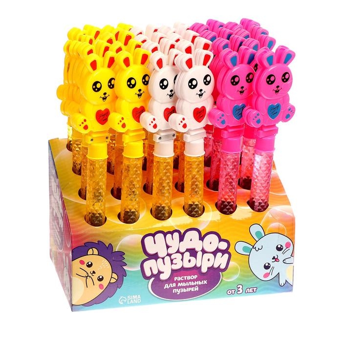 Мыльные пузыри трещотка «Милый зайчик», 70 мл, цвета МИКС Мыльные пузыри трещотка «Милый зайчик», 70 мл, цвета МИКС