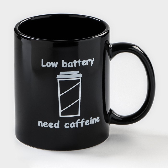 Кружка - хамелеон керамическая Доляна «Кофе», 350 мл, цвет чёрный Кружка - хамелеон керамическая Доляна «Кофе», 350 мл, цвет чёрный