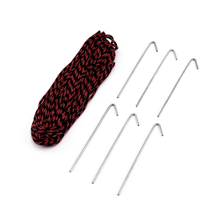 Набор туристический Колышки и веревка, черный, 3 м