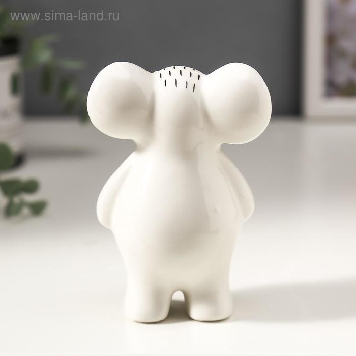 Сувенир керамика Сувенир керамика "Слонёнок в очках" бело-чёрный с золотом 10х5х7 см
