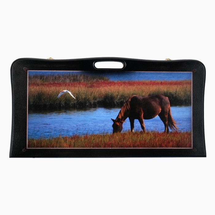 Нарды деревянные большие, настольная игра Нарды деревянные большие, настольная игра "Конь", 60 х 60 см, с шашками