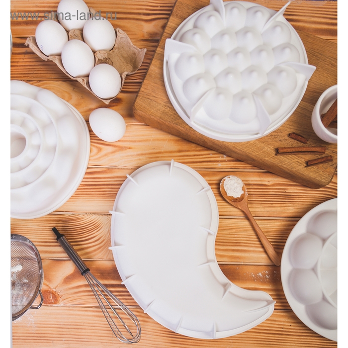 Форма для муссовых десертов и выпечки KONFINETTA «ИньЯнь», силикон, 28×16,5 см, цвет белый Форма для муссовых десертов и выпечки KONFINETTA «ИньЯнь», силикон, 28×16,5 см, цвет белый