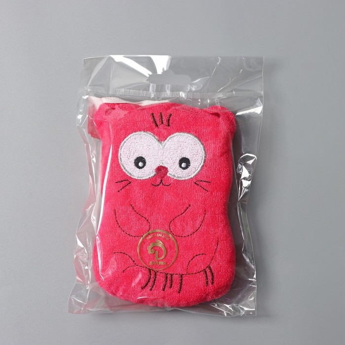 Мочалка для тела детская Доляна «Котики», цвет МИКС