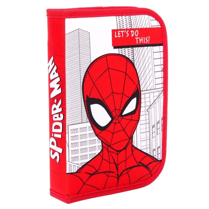 Пенал каркасный, 1 секция, 140х210х40 мм, откидной карман, тканевый, Человек-паук Пенал каркасный, 1 секция, 140х210х40 мм, откидной карман, тканевый, Человек-паук