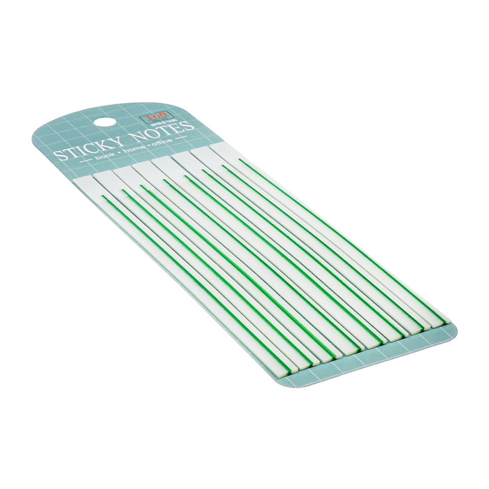 Блок-закладка с липким краем пластик 20л х 8 штук, зеленая полоска,140мм х 6мм CALLIGRATA   105326 Блок-закладка с липким краем пластик 20л х 8 штук, зеленая полоска,140мм х 6мм CALLIGRATA   105326