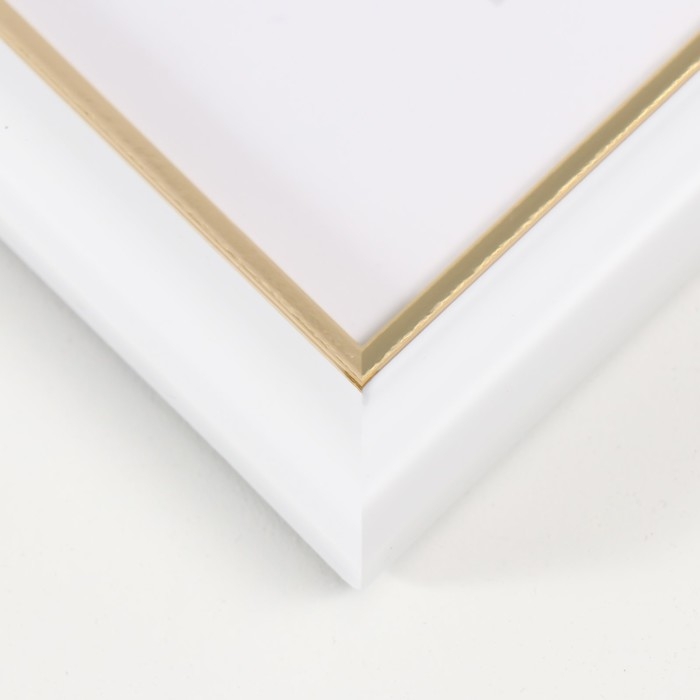 Фоторамка пластик Gallery 10х15 см, 636461 белый с золотом (пластиковый экран)