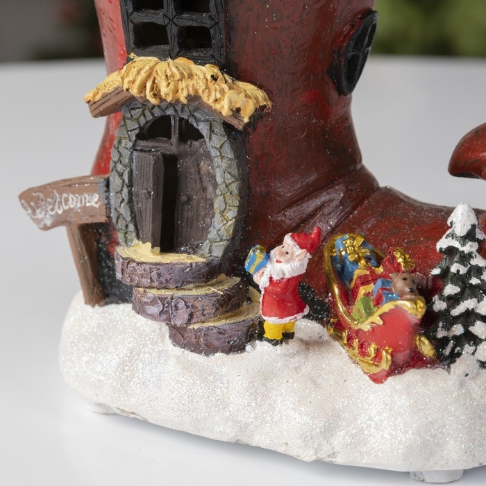 Светодиодная фигура «Эльфийский сапог» 15 × 17 × 12 см, полистоун, батарейки АААх3 (не в комплекте), свечение тёплое белое Светодиодная фигура «Эльфийский сапог» 15 × 17 × 12 см, полистоун, батарейки АААх3 (не в комплекте), свечение тёплое белое