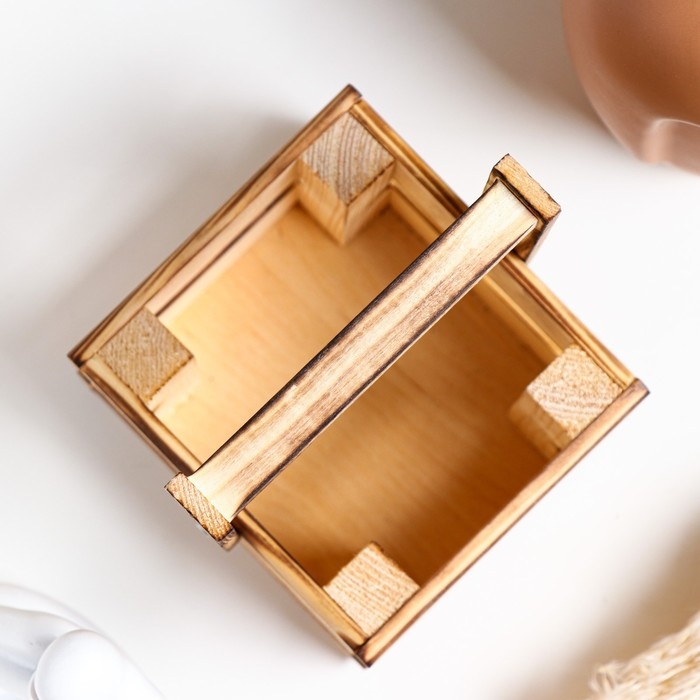 Кашпо деревянное 15×12,5×9,5 см  Кашпо деревянное 15×12,5×9,5 см "Однушка Лайт", двухреечное, обжиг Дарим Красиво