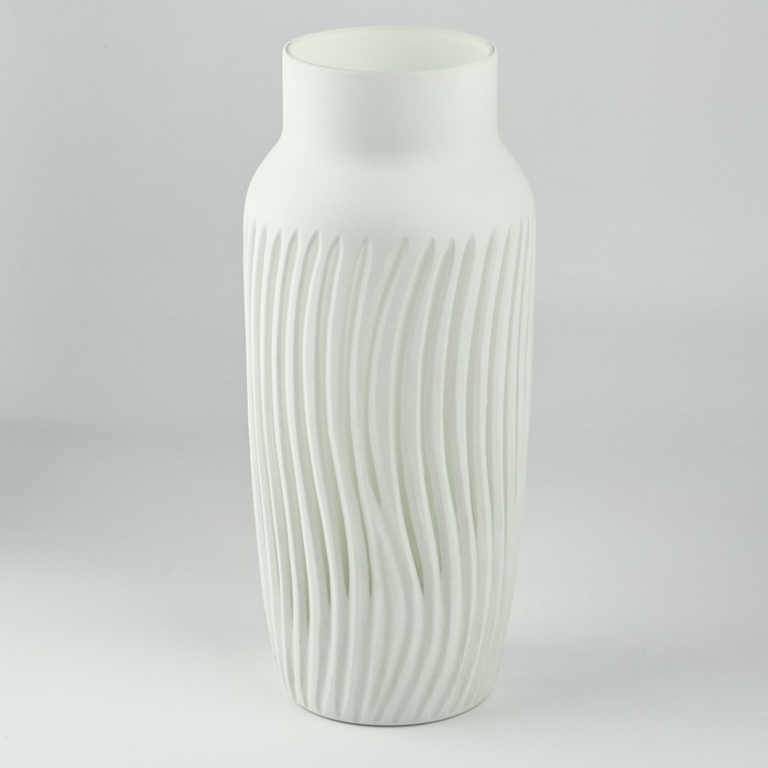 Ваза для цветов «Парадайз» из белого стекла 30×13×13 см