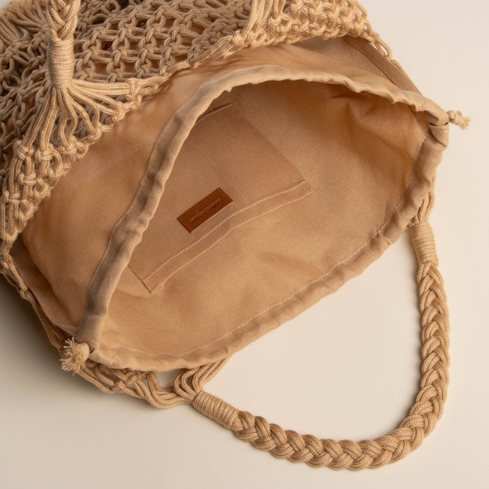 Сумка женская SL Home, ручное плетение, хлопок, длина ручек 15 см, 40×32 см Сумка женская SL Home, ручное плетение, хлопок, длина ручек 15 см, 40×32 см