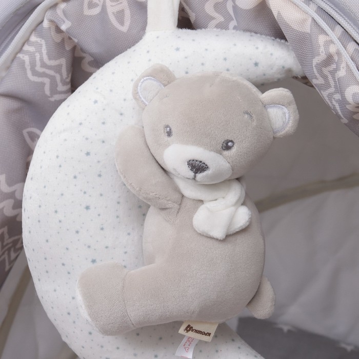 Подвеска музыкальная «Серый мишка», заводная, с погремушкой, на кроватку, коляску, Крошка Я Подвеска музыкальная «Серый мишка», заводная, с погремушкой, на кроватку, коляску, Крошка Я