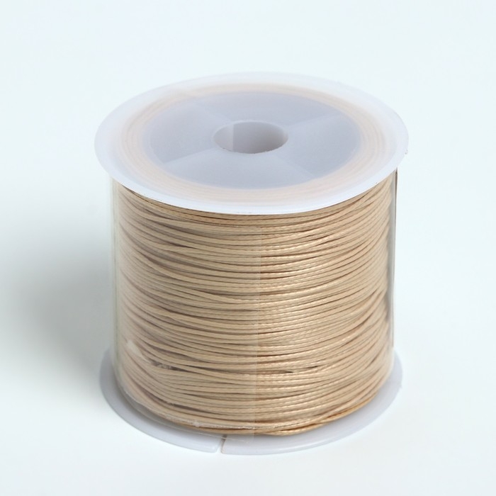 Шнур вощеный из полиэстера d=0,5мм, L=50м, цвет бежевый Шнур вощеный из полиэстера d=0,5мм, L=50м, цвет бежевый