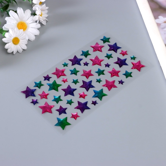 Наклейки для творчества пластик Наклейки для творчества пластик "Градиент. Звезда" 22х9,5 см