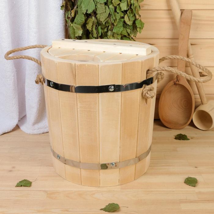 Запарник из липы, 9л, пластиковая вставка, с крышкой,  Запарник из липы, 9л, пластиковая вставка, с крышкой, "Добропаровъ"