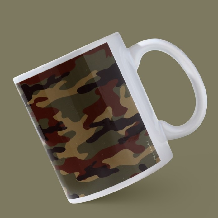 Кружка керамическая «23 февраля» звезда, 320 мл, цвет камуфляж Кружка керамическая «23 февраля» звезда, 320 мл, цвет камуфляж