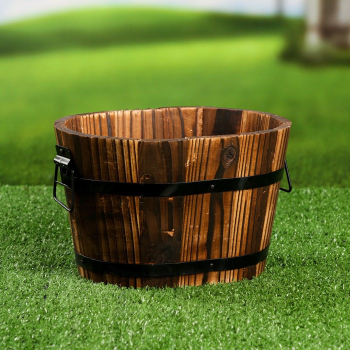 Набор деревянных кашпо, овальных 22х18х14см Набор деревянных кашпо, овальных 22х18х14см