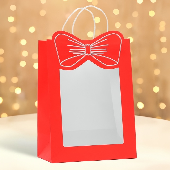 Пакет подарочный новогодний с оком Пакет подарочный новогодний с оком "Бант", 26 х 35 х 15 см.