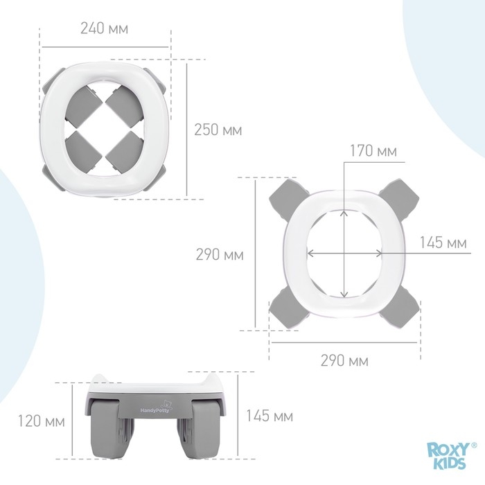 Дорожный горшок HandyPotty в фирменной сумке, цвет серый Дорожный горшок HandyPotty в фирменной сумке, цвет серый
