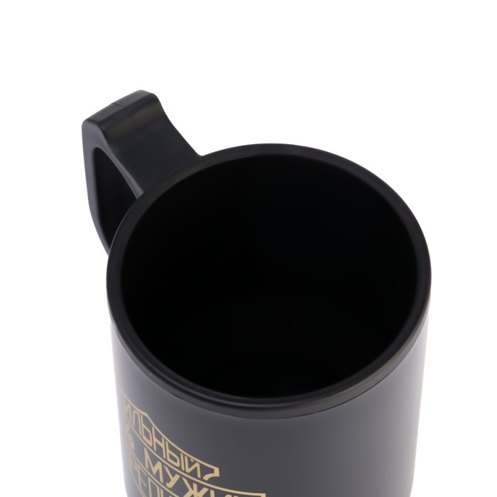Термокружка, 450 мл, Автомобильная Термокружка, 450 мл, Автомобильная "100 % мужик", сохраняет тепло 4 ч, 12 х 17 см