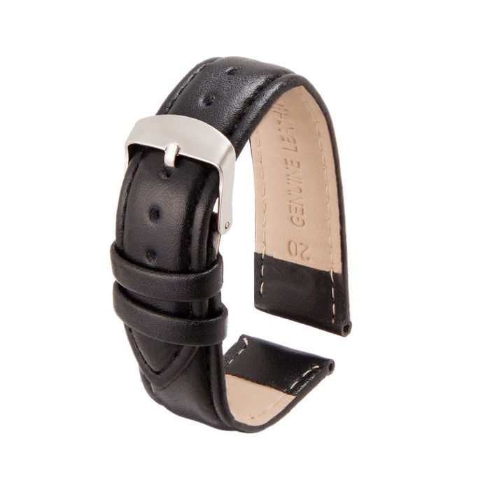 Ремешок для часов Ремешок для часов "Соломон", 20 мм, экокожа, l-20 см, черный