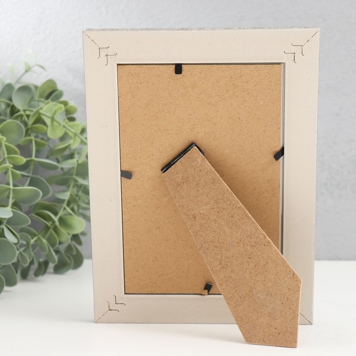 Фоторамка пластик 10х15 см Фоторамка пластик 10х15 см "Серая мраморная крошка" серебристая обводка 19х14 см