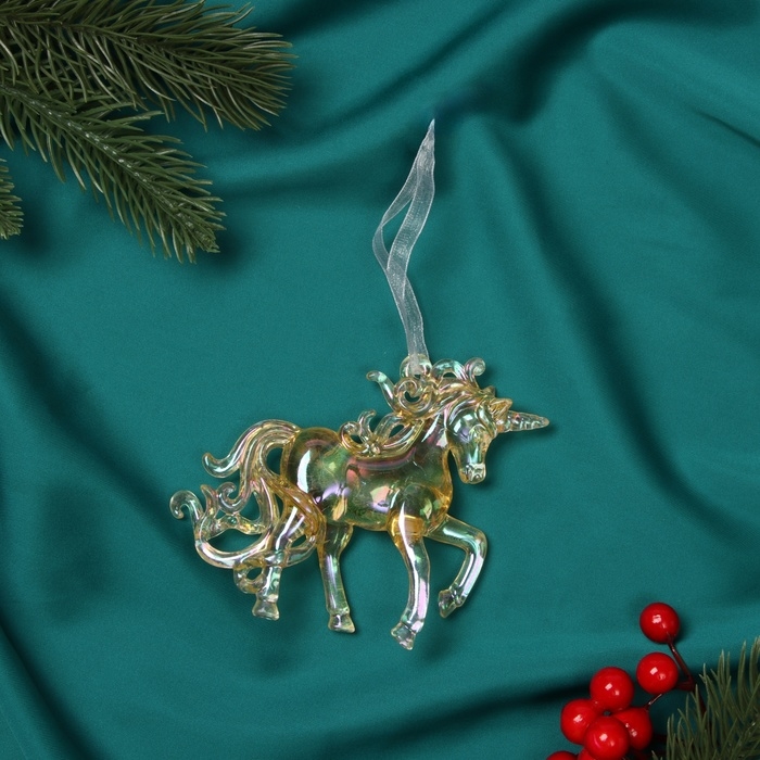 Украшение ёлочное Украшение ёлочное "Игривый конь" 10х10 см, золотой перелив