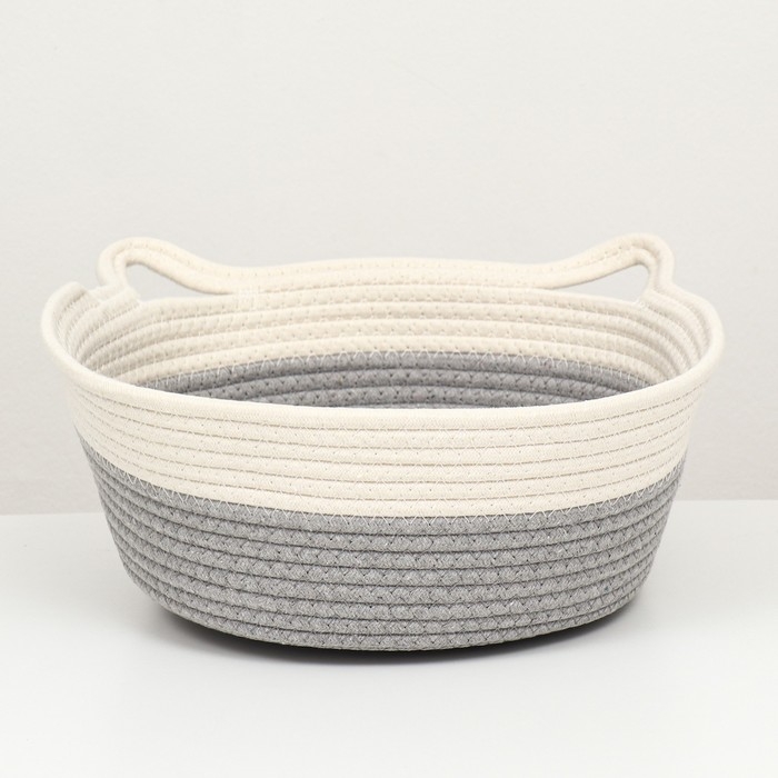 Экологичный лежак для животных (хлобчатобумажный), 40 х 30 х 15 см, вес до 15 кг, бело-серый Экологичный лежак для животных (хлобчатобумажный), 40 х 30 х 15 см, вес до 15 кг, бело-серый