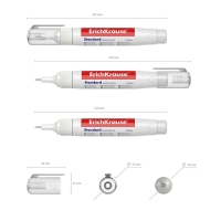 Ручка-корректор 7 мл, ErichKrause EasyMask, с металлическим наконечником, экономичный расход, на основе растворителя