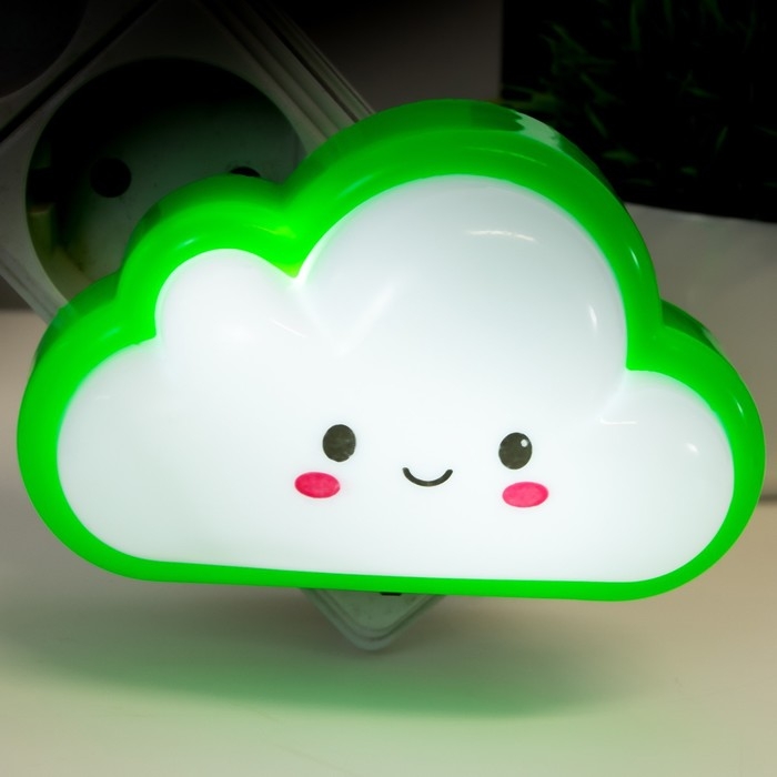 Ночник пластик LED Ночник пластик LED "Облачко" МИКС 8х8х2,5 см RISALUX