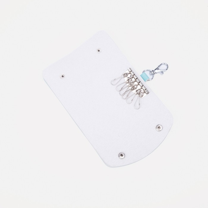 Ключница на кнопках, длина 11 см, 7 карабинов, цвет голубой Ключница на кнопках, длина 11 см, 7 карабинов, цвет голубой