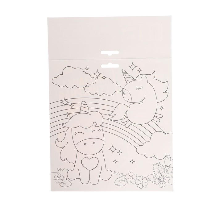 Аппликация стикерами форменная «Единорог», набор для творчества, стикерная мозаика