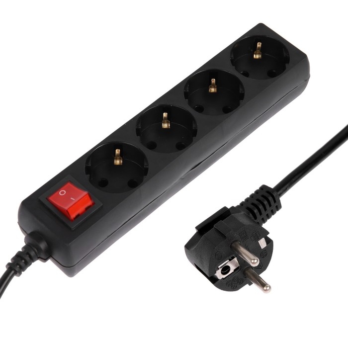 Сетевой фильтр 5bites SP4B-218 4S, 4 розетки, 1.8 м, 10 А, 3х0.75 мм2, с выкл., черный Сетевой фильтр 5bites SP4B-218 4S, 4 розетки, 1.8 м, 10 А, 3х0.75 мм2, с выкл., черный
