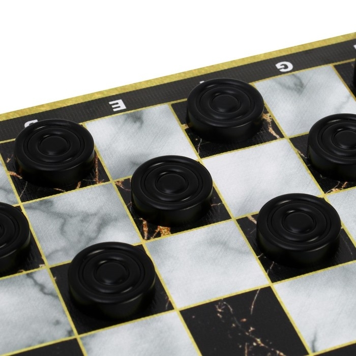 Шашки, настольная игра  Шашки, настольная игра "Мрамор", поле винил, 30 х 30 см, 24 шт, d-3 см, h-0.9 см, в тубусе