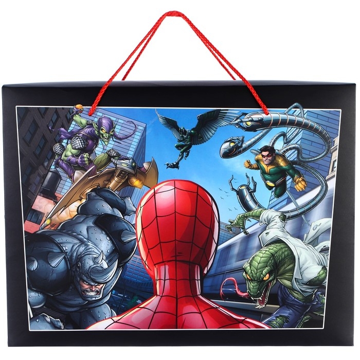 Пакет-коробка, 40 х 30 х 15 см Пакет-коробка, 40 х 30 х 15 см "Amazing", упаковка, Человек-паук