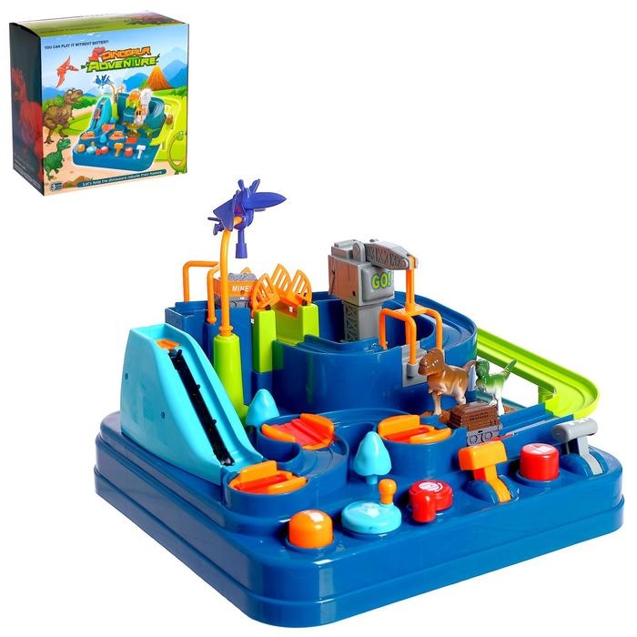 Настольная игра-лабиринт «Приключения динозавров», 2 машинки Настольная игра-лабиринт «Приключения динозавров», 2 машинки