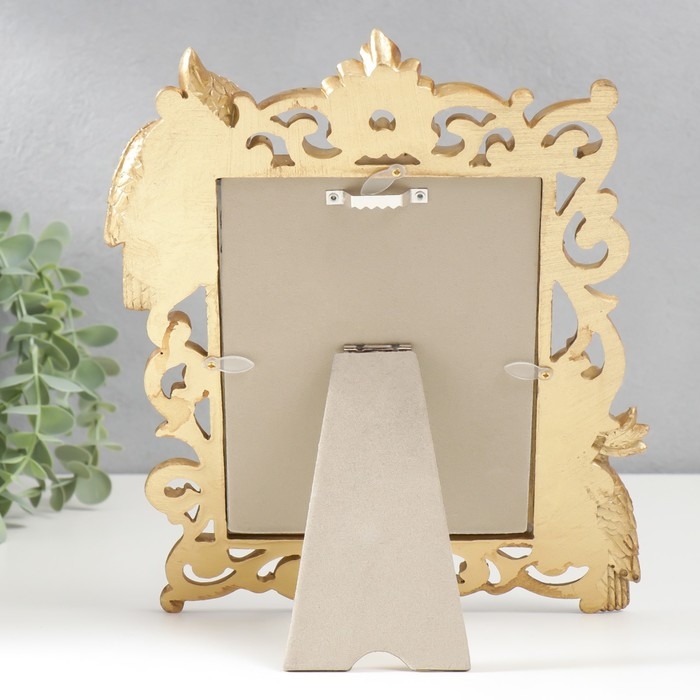 Фоторамка полистоун 13х18 см Фоторамка полистоун 13х18 см "Попугаи" состаренное золото 28,5х23 см